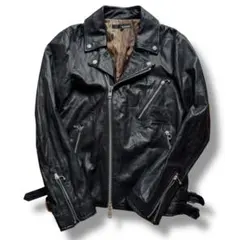 00s y2k裏豹柄 羊革リアルレザーライダースジャケットグランジNANAロック