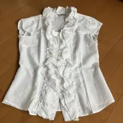 THEORIA セオリア フリル 半袖 ブラウス ホワイト