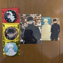 呪術廻戦 マルキューブ 伏黒恵 缶バッジ3個セットとポストカード