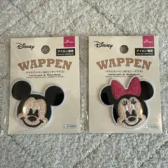 ディズニー ミッキー ミニー ワッペン 2個セット