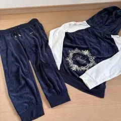 Rady ベロアセットアップ ネイビー×ホワイト