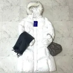 新品 ユニクロ プレミアム ダウンコート ホワイト ロングダウンジャケット L