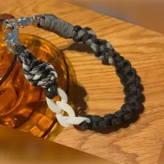 パラコード ハンドストラップ モノトーン チェーン