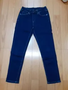【美品】ユニクロ　スリムジーンズ　濃紺　140cm