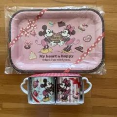ミッキー&ミニー マグカップ&トレイセット ディズニー