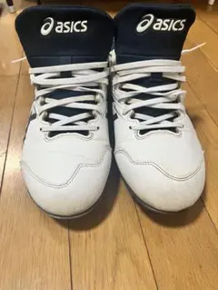 asics ピンポイントスパイク ホワイト/ネイビー/レッド 26.5cm - メルカリ