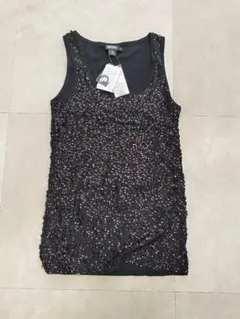 新品　DKNY ダナ・キャランニューヨーク　ブラック タンクトップ　スパンコールのサムネイル
