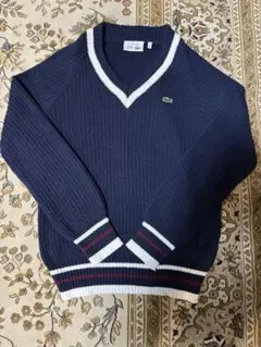 サ*ブ様 【美品】Lacoste ネイビー Vネックセーター サイズXL