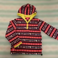 BABYDOLL フリースパーカー 赤/黒/白/黄110cm