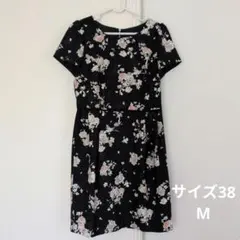 レッセパッセ クラシカルフラワードットワンピース ブラック 黒　M