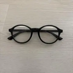 ブラックラウンドフレームメガネ 伊達メガネ