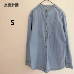 良品計画 無印良品　長袖デニムシャツ ライトブルー　コットン100% 薄手のサムネイル