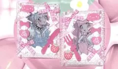 トレカケース ホイップデコ 硬質ケース B8 ピンク リボン ネコ 萌え
