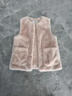 ZARA ベージュ ファーベスト 152センチ