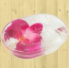 透明の中の蘭の花びらが素敵です！アクリルソープトレイのサムネイル