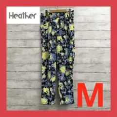 美品 Heather ヘザー クロップドパンツ レディース 花柄パンツ 総柄