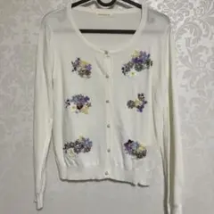 ゴ*ル様 【Cherry Ann】フラワービジュー カーディガンのサムネイル
