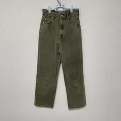 WEGO ハイウエストストレートパンツ カーキ