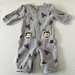 petit main おさるのジョージ ベビーカバーオール 50-70サイズ