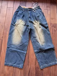 RED KAP×FREAK’S STOREワイドデニムパンツ 色落ち加工