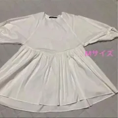 ZARA WOMAN ホワイトチュニック七分袖　Mサイズ