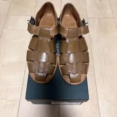 新品未使用 HEREU へリュー ブラウン 編み込みローファー サンダル