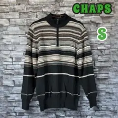 40 チャップス CHAPS ボーダー ハーフジップ ウール セーターニット M