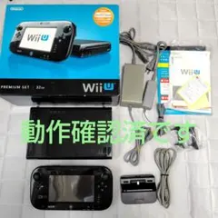 【動作確認済】Wii U 32GB ブラック 本体 ゲームパッドケーブルセット