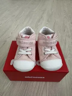 【美品】miki HOUSE ファーストベビーシューズ　ピンク12.5㎝