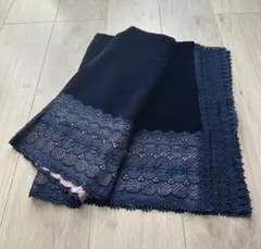 【美品】豪華レース付き 大判ベルベットショール 和装・ドレスに