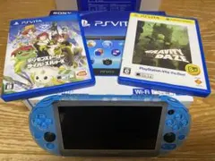 ⭐️美品⭐️箱付き PS Vita 本体 アクアブルー ゲームソフト2本付き