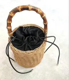 ZARA ザラ　 バンブーハンドルかごバッグ　2WAYショルダー