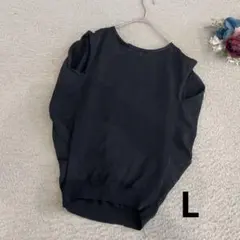 UNIQLO レディース　ニットベスト　立体感　お洒落　黒　L わけあり