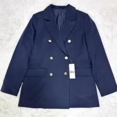【新品タグ付き✨】GU ダブルブレストブレザー 紺ブレ 金ボタン フォーマル M