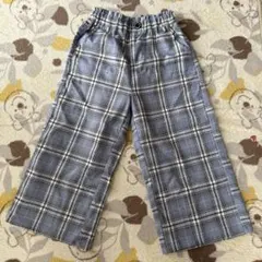 キッズ用 チェック柄 ワイドパンツ 130