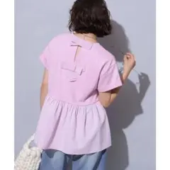 新品　Arpege story 大人リボンペプラムカットソーのサムネイル