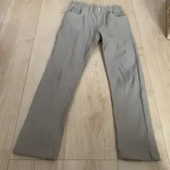 ベージュ スリムフィットパンツ ゴムウエスト