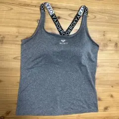 ROXY タンクトップ カップ付きグレー ロゴストラップ　Lのサムネイル