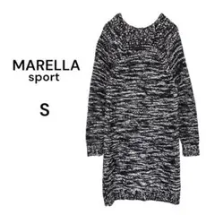 【MARELLAマレーラ】ニットワンピース　チュニック　ストレッチ　黒MIX　Sのサムネイル