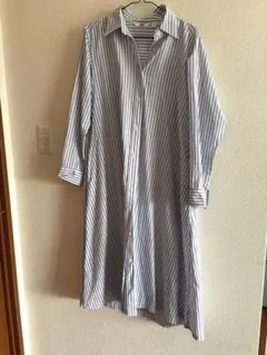 UNIQLO シャツワンピース ネイビー 長袖 (ロング ベルト無し)