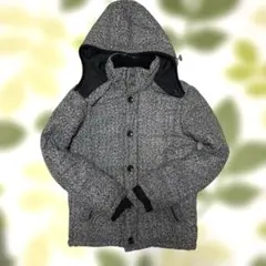 コンファーム　ダウン　ジャンパー　ヘリンボーン　ツイード　白黒　アウター　メンズ