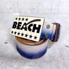 00s y2k BEACH SOUND ビッグバックル レザー ベルト