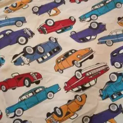 クラシックカー柄生地 はぎれ　45×110