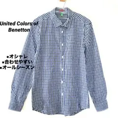 United Colors of Benetton ベネトン　チェックシャツ 青のサムネイル