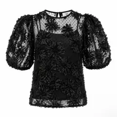ROSY LUCE ロージールーチェ 花柄刺繍シースルーブラウス キャミソール 