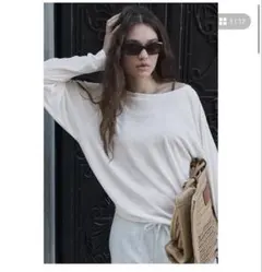 coca シアージョーゼットラグラントップス ホワイト M