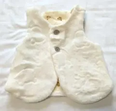 ホワイト フリース ベビーベスト