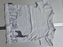 Bobson ボブソン 半袖Tシャツ 110 白 動物柄 アニマル キッズ 男女のサムネイル