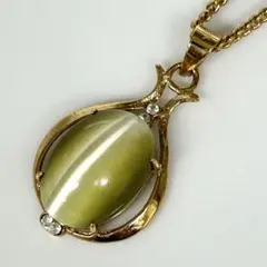 れいこ様専用 ヴィンテージ 18K クリソベリルキャッツアイ ネックレス 18金