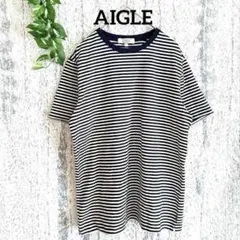 【AIGLE】 エーグル ボーダー メンズ半袖Tシャツ (S)
